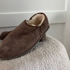 UGG Brown Suede Loafers with Cozy Sherpa Lining